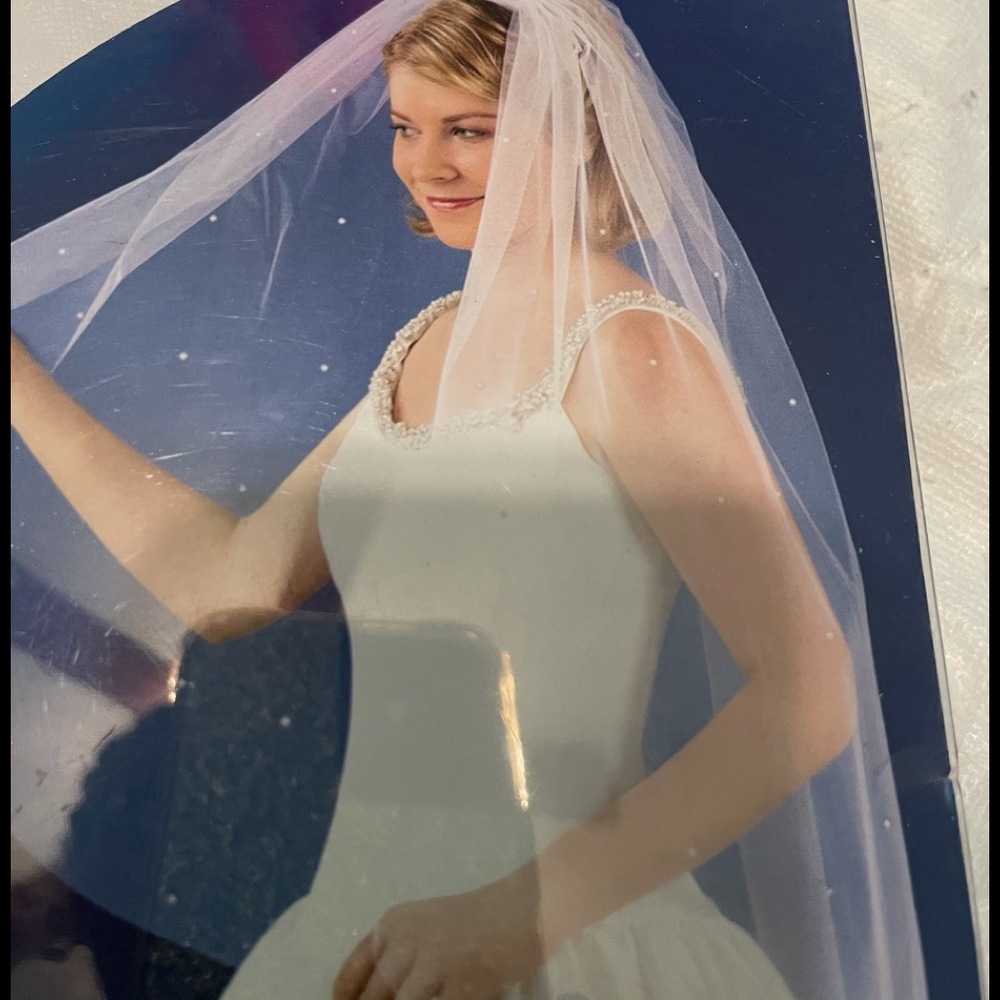 Single Wedding Veil With Little White Pearls On It